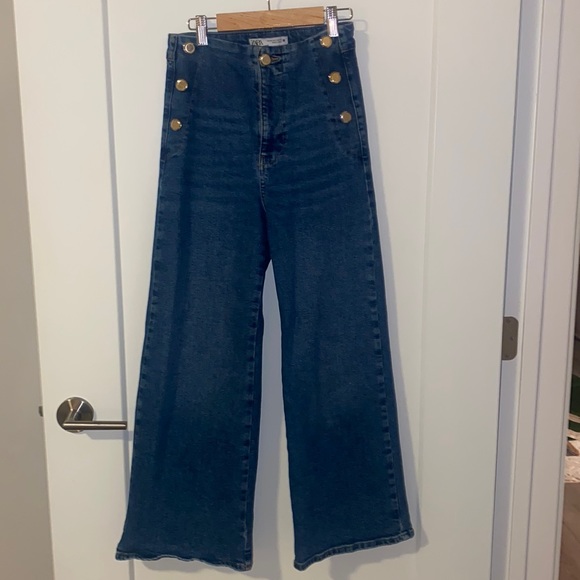 Zara Denim - Zara High-waist Ankle Bell Bottoms jeans